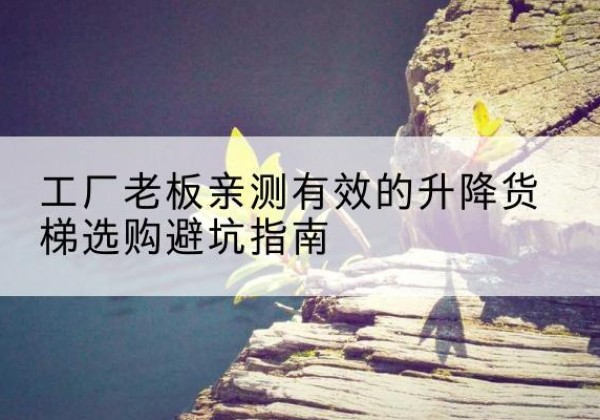 红山升降货梯怎么选-工厂老板亲测有效的升降货梯选购避坑指南